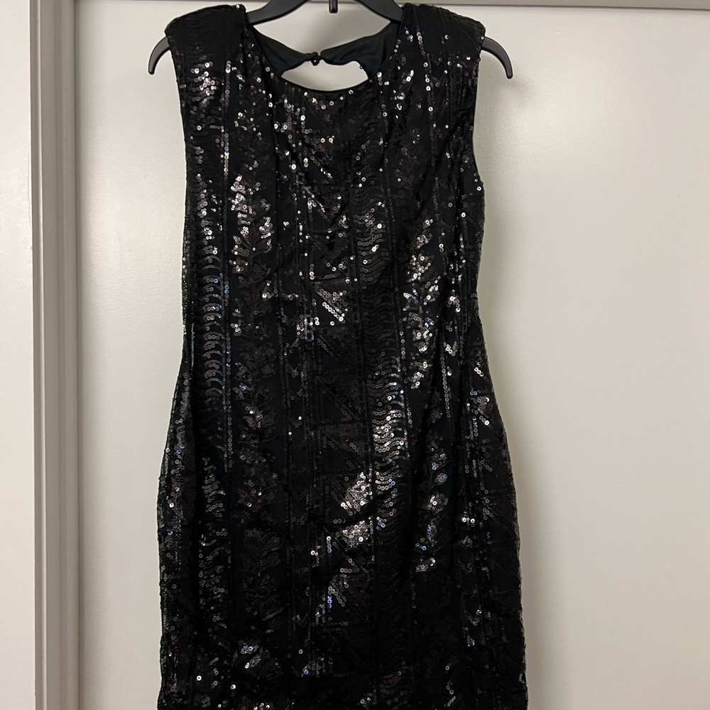 As U Wish size L black sequin dress